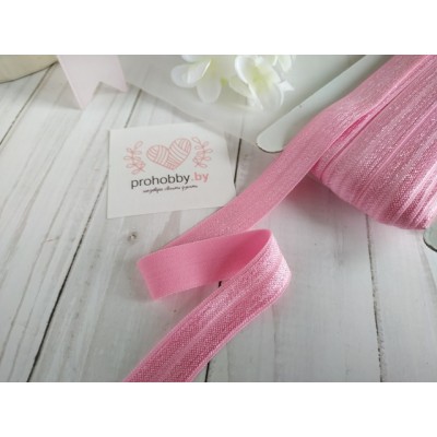 Тесьма эластичная, цвет розовый