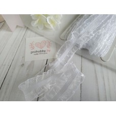 Тесьма с резинкой, цвет белый