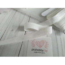 Тесьма эластичная с люрексом, цвет белый