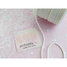 Шнур витой, 2 мм, цвет белый