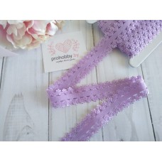 Тесьма-резинка с кружевом, цвет сиреневый