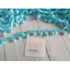 Тесьма Шарики, цвет голубой