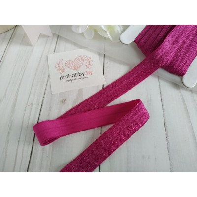 Тесьма эластичная с люрексом, цвет темно-малиновый