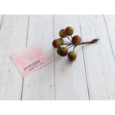 Ягодки на веточке, цвет красно-зелёный, 10 шт