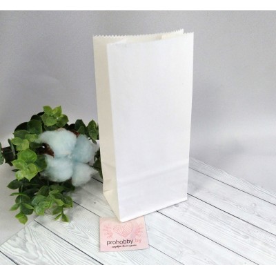 Пакет бумажный, 8*5*17 см, цвет белый