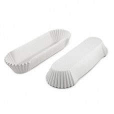 Тарталетка овал бумажная, 35*136*27 мм, цвет белый