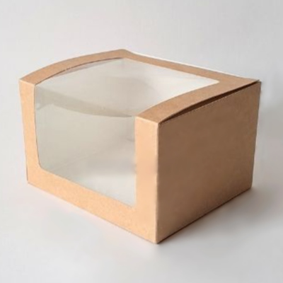 Коробка Solo show box с окном, 13*11*8 см, цвет крафт