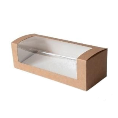 Коробка Sweet show box с окном, 20*8*6 см, цвет крафт