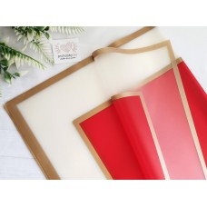 Плёнка для цветов матовая с кантом и экраном, 58*58 см, цвет коричневый/красный