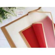 Плёнка для цветов матовая с кантом и экраном, 58*58 см, цвет коричневый/бордовый