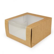 Коробка с окном, 18*18*7 см, цвет крафт