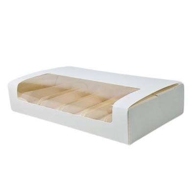 Коробка с окном и 5-ю вкладышами, 25*15*5 см, белая