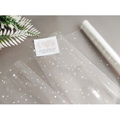 Плёнка прозрачная с рисунком "Мошка", 70 см, цвет прозрачный/белый