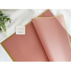 Плёнка для цветов матовая с кантом, 58*58 см, цвет пенка/коричневый