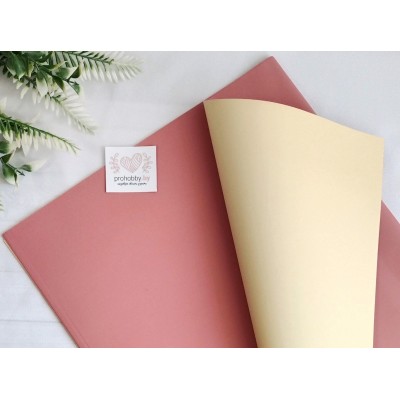 Плёнка для цветов матовая, 58*58 см, цвет пепельно-розовый/песочный