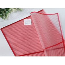 Плёнка для цветов матовая "Полосы" с кантом, 58*58 см, цвет красный