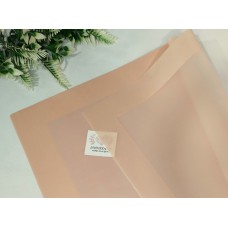 Плёнка для цветов матовая с широким кантом, 58*58 см, цвет пудровый