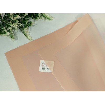 Плёнка для цветов матовая с широким кантом, 58*58 см, цвет пудровый