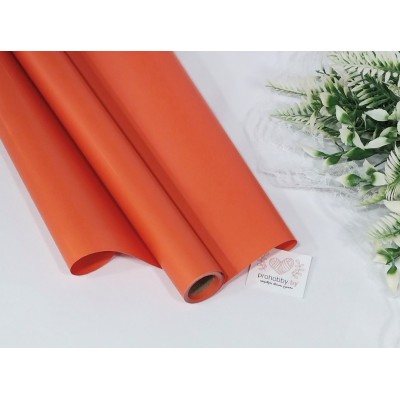 Плёнка для цветов глянцевая в рулоне, 58 см, цвет оранжевый