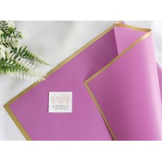 Плёнка для цветов матовая с кантом, 58*58 см, цвет сиреневый/золото