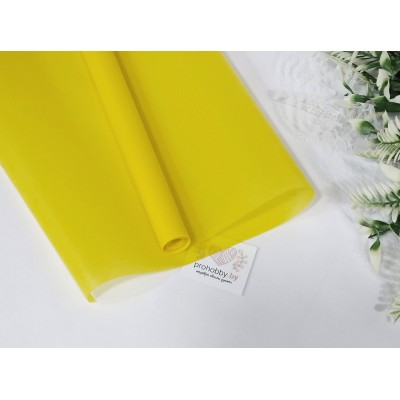 Плёнка для цветов матовая прозрачная в рулоне, 59 см, цвет жёлтый
