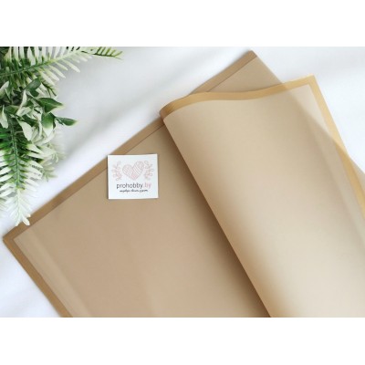 Плёнка для цветов матовая с кантом, 58*58 см, цвет тёмно-бежевый/коричневый