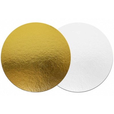 Подложка кондитерская d=140 мм, 3,2 см, цвет золото/жемчуг