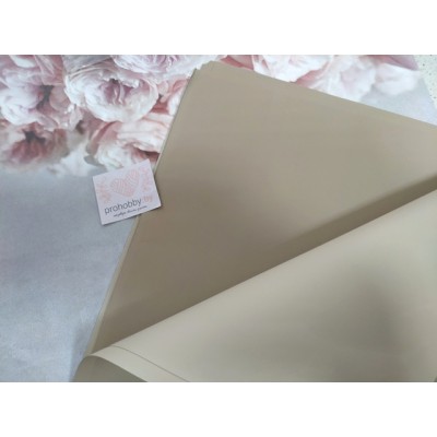 Пленка для цветов матовая, 58*58 см, темно-бежевый/бежевый