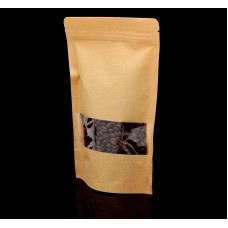 Пакет zip-lock крафт с прямоугольным окошком, 12*20 см