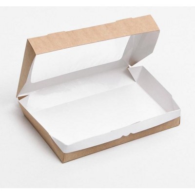 Коробка самосборная с прозрачным окошком, 26*15*4 см