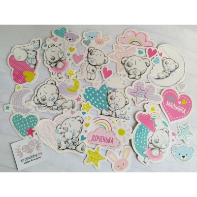 Набор высечек для скрапбукинга Me To You "Наша малышка", 25 штук
